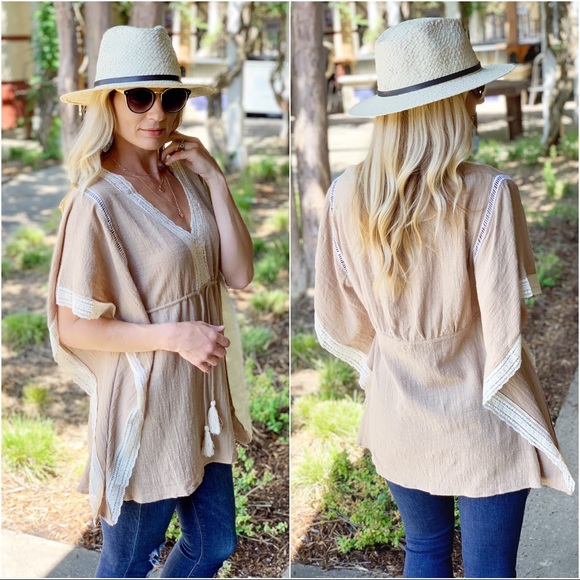 ✨LAST ONE✨Simple And Easy Drawstring Tunic-Mocha - Picture 2 of 2